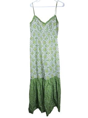Ann Taylor LOFT Spaghetti Strap Floral Tiered Maxi Dress Sz 12 Boho Beachy